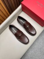 Ferragamo Brown calfskin Leather Shoes-Ferragamo Man Business Leather Shoes